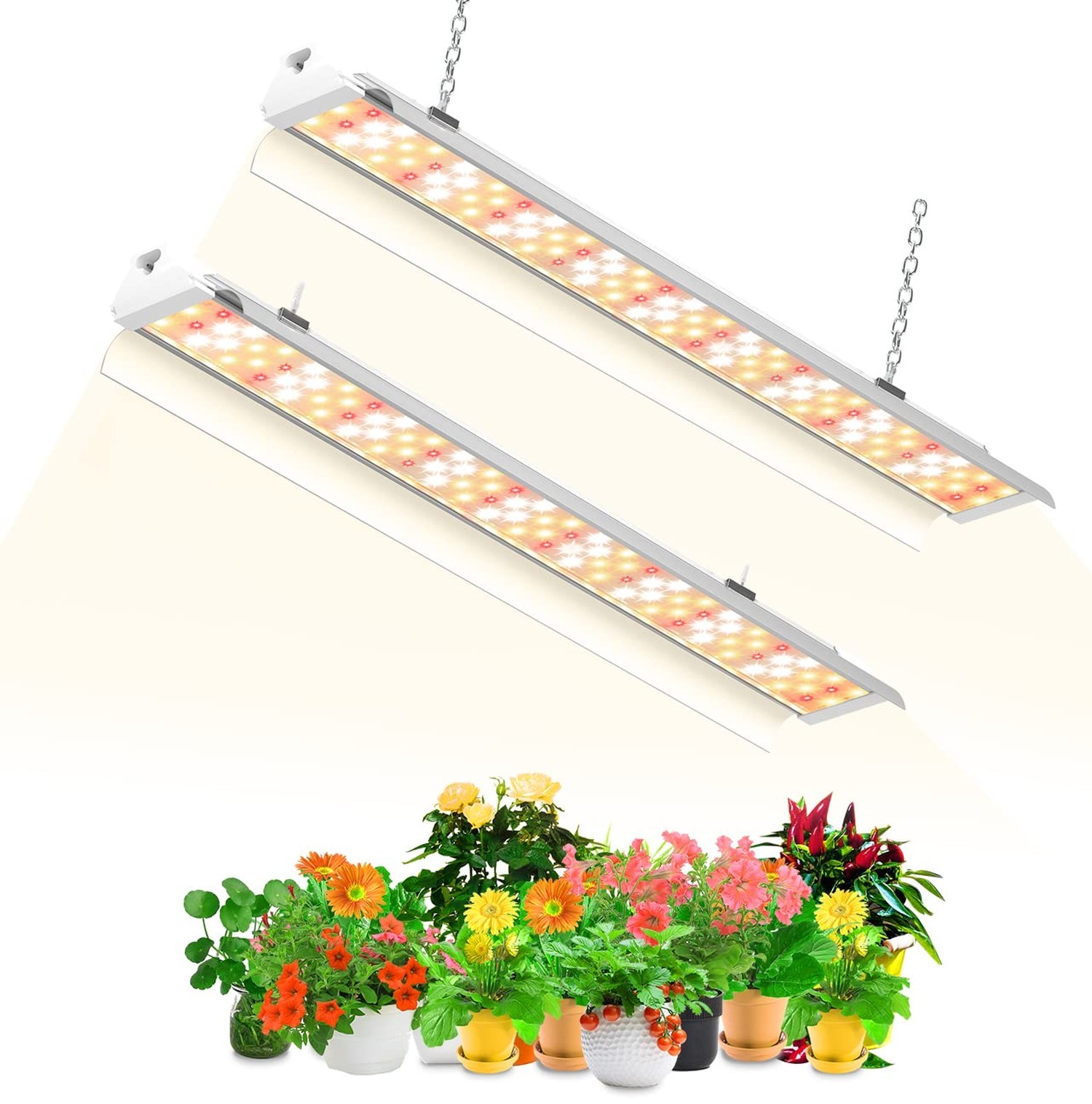 SZHLUX LED Grow Light 2FT Full Spectrum 2 Pack 80W (2×40W, 600W Equivalent) gallery