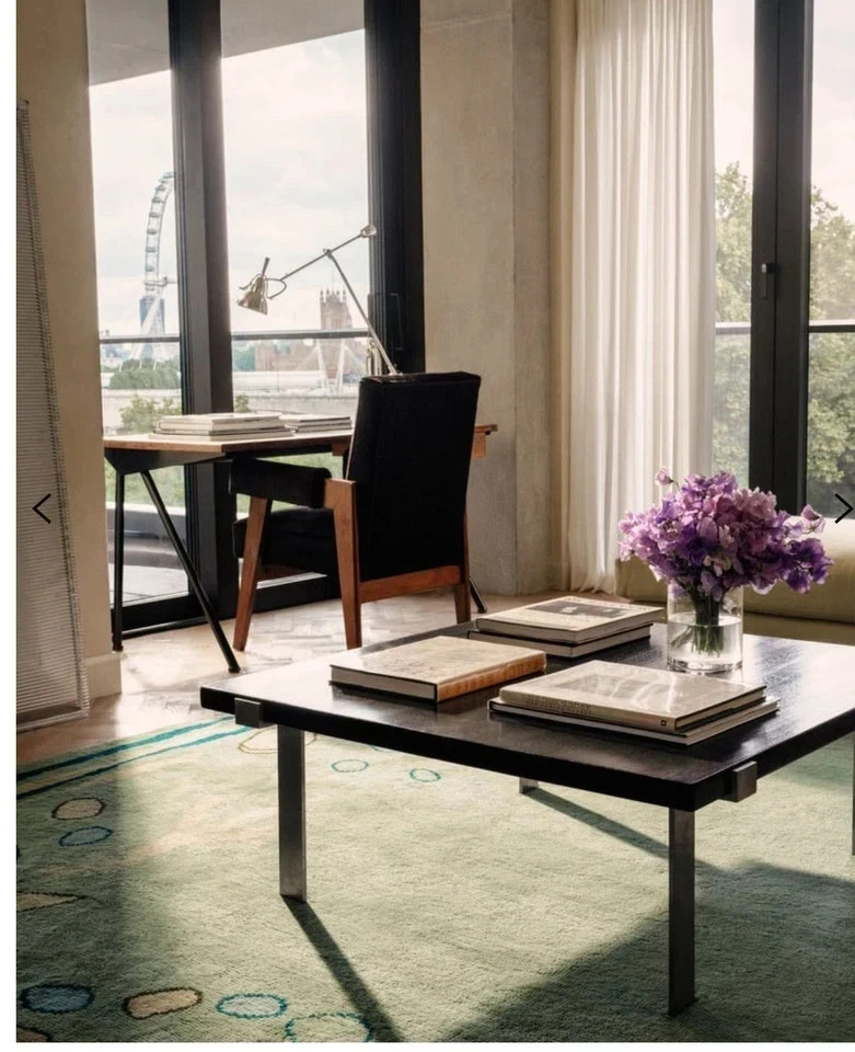 Hand Tufted Abstract Rug | Modern Pastel Blue & Green Animal Print Carpet gallery