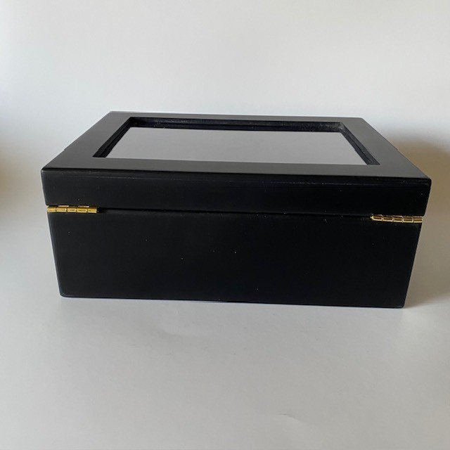 Black Storage Organizer Box w/ Clear Top – 6 Compartments, Removable Divider gallery