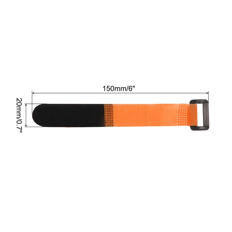 Fastening Hook and Loop Cable Tie 6 Inch x 13/16 Inch Reusable Orange 10Pcs gallery