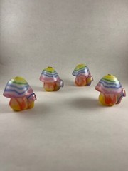 Vintage Psychedelic Mushroom Candle Set x4 Unlit Retro Wax 2.5″ Millefiori