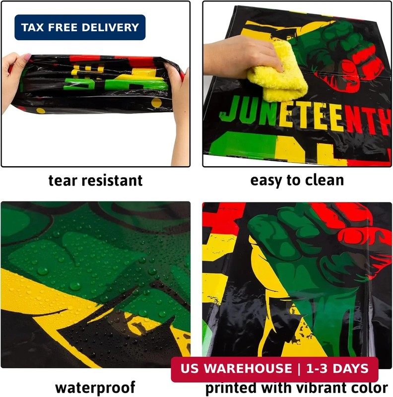 ceiba tree 3Pcs Juneteenth Tablecloth Happy Juneteenth Decorations 54x108 Plasti gallery