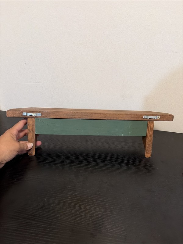 SHELF PINE WOOD HANDCRAFTED WALL MOUNT RETRO VTG SOLID 18” gallery