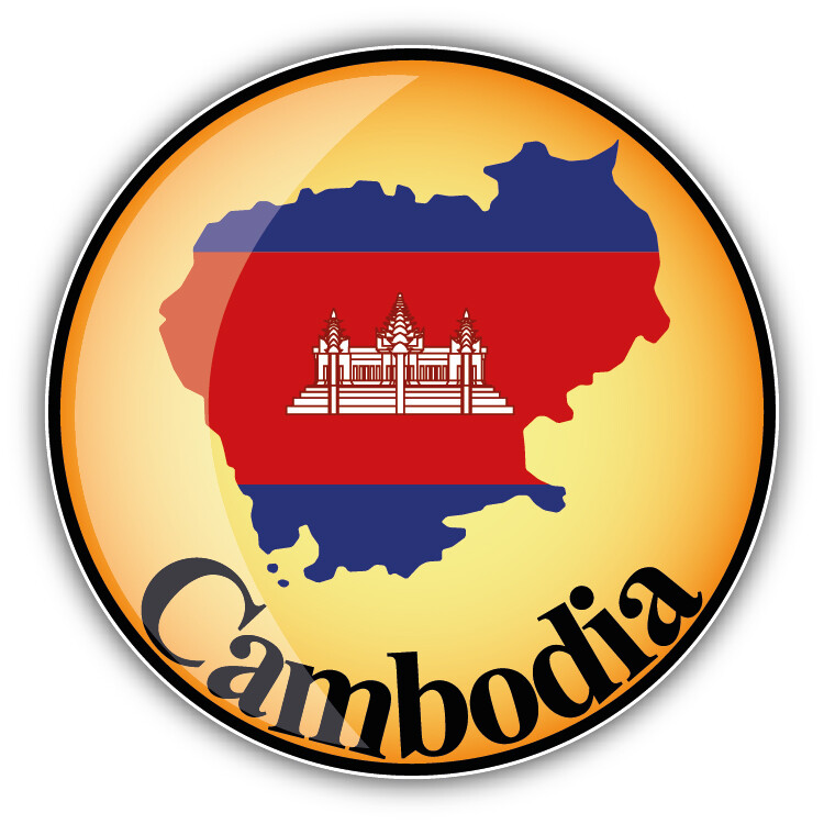 Cambodia Map Flag Glossy Label Car Bumper Sticker Decal "SIZES"