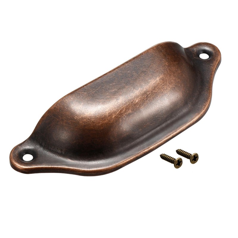 Cup Drawer Pull Kitchen Cabinet Handles Copper Tone 83mm Hole Centers gallery
