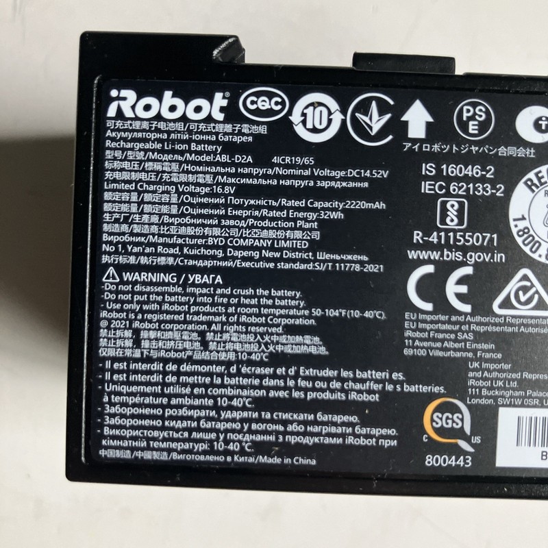 Genuine OEM ABL-D2A Battery iRobot Roomba j5 j6 j7 j8+ i3 i4 i5 i7 i8+ e5 gallery