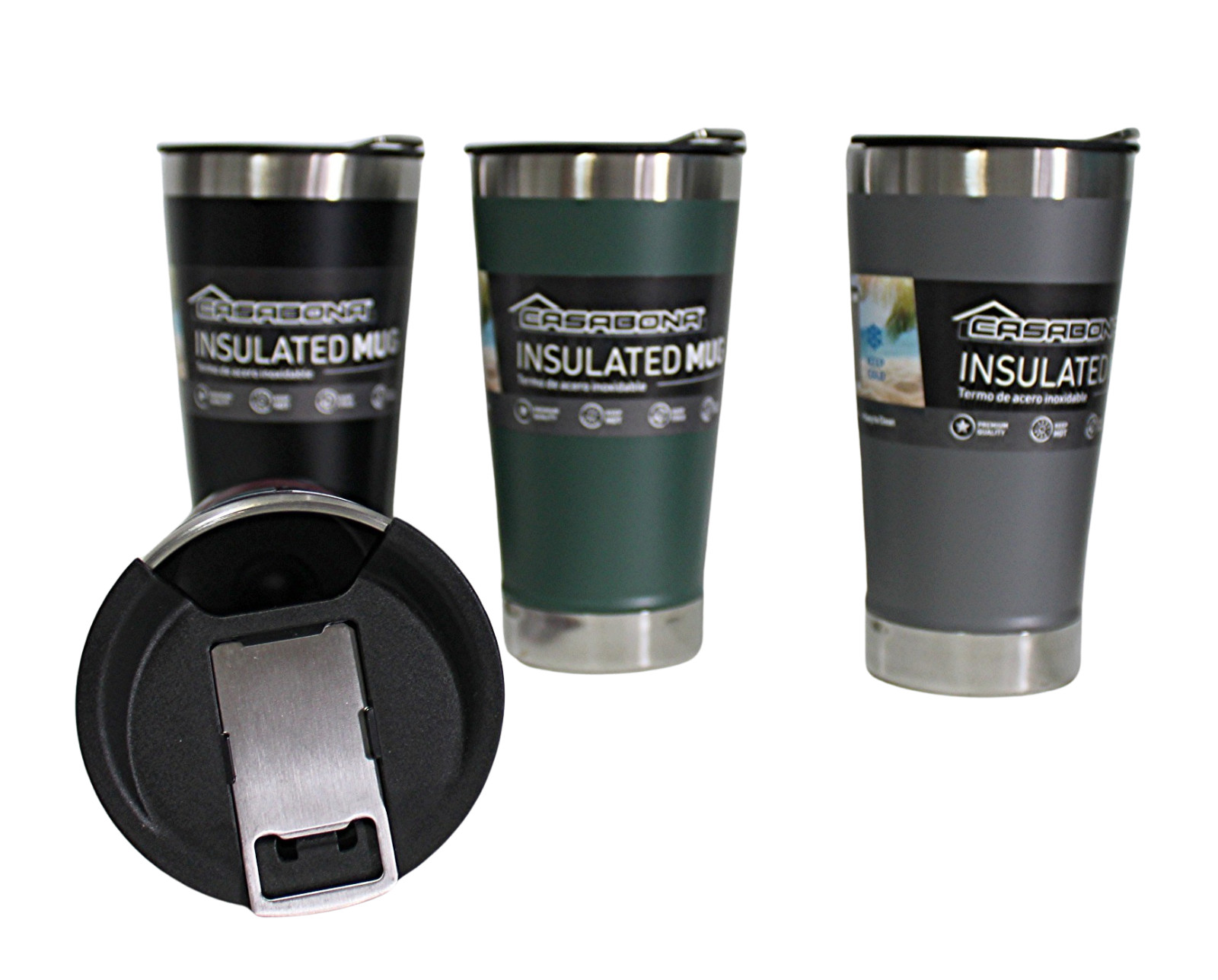 2-Pack Stainless Steel Insulated Beer Mug Tumbler 20oz w/ Bottle Opener – Random gallery