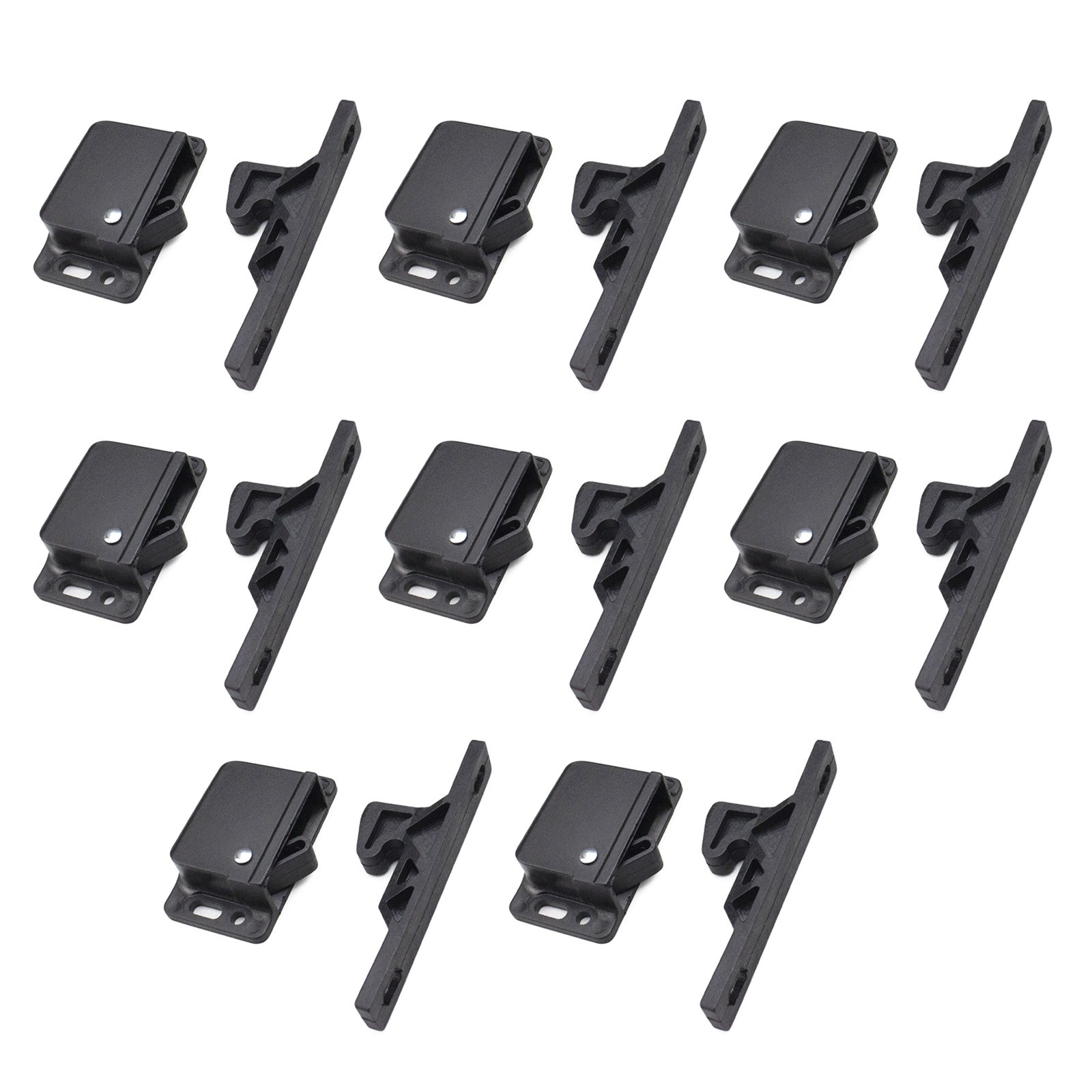 8 Pack Grabber Catches 8 LB Pull Force Cabinet Doors Push to Close Latch RV gallery