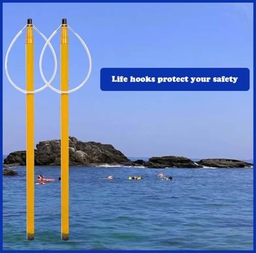 Adjustable 15ft-30ft Telescopic Pool Rescue Hook & Heavy Duty Fiberglass Pole - gallery