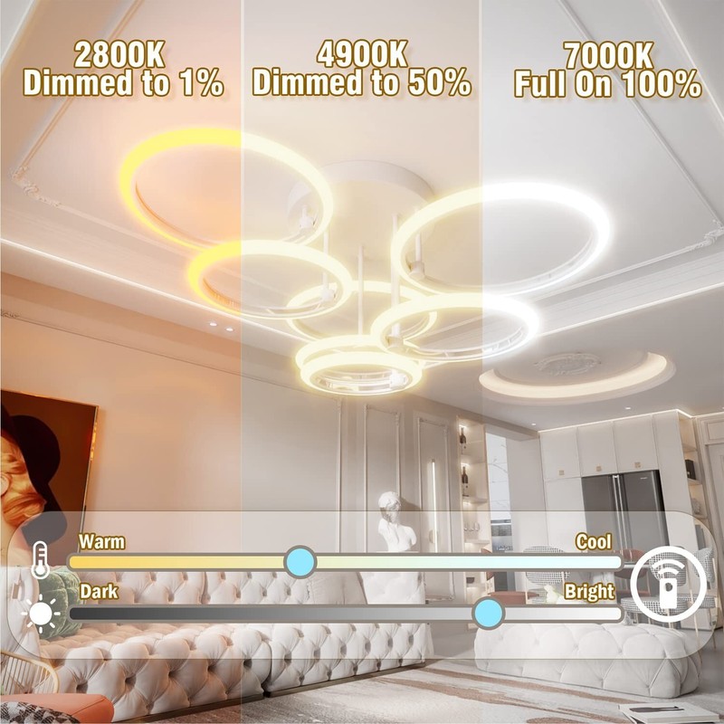 OUQI Led Ceiling Light Fixture Stepless Dimming 2700K-7000K Modern Ceiling Light gallery