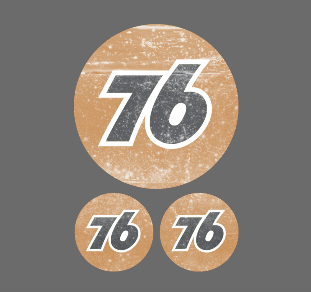 Union 76 Distressed WhtWashed Sticker Gas Gasoline Petroleum Vinyl Decal 3 for 1