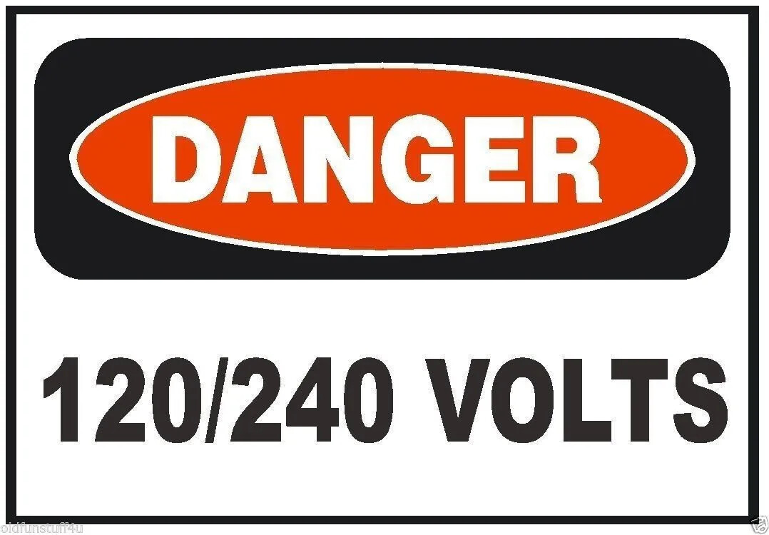 Danger 120/240 Volts Electrical Electrician Safety Sign Sticker Decal Label D228 gallery