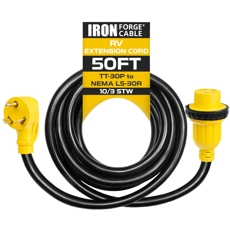 Iron Forge Cable 30 Amp Rv Extension Cord 50 Ft - 10/3 Stw Tt-30P To Nema gallery