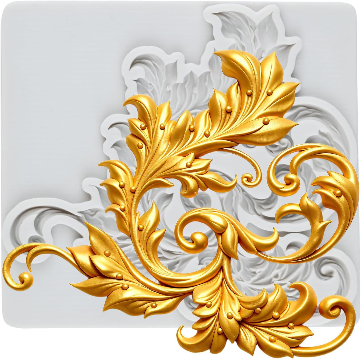 Baroque Style Curlicues Scroll Emboss Polymer Clay Molds Baroque Scroll Lace Sil gallery