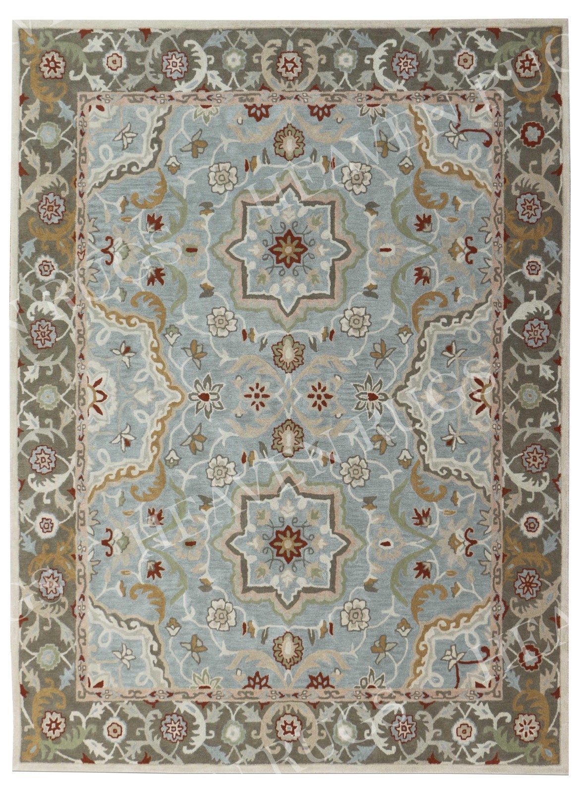 Womens Weavers Leslie Handmade Tufted Traditional Wool Area Rugs & Carpet 5x8' gallery