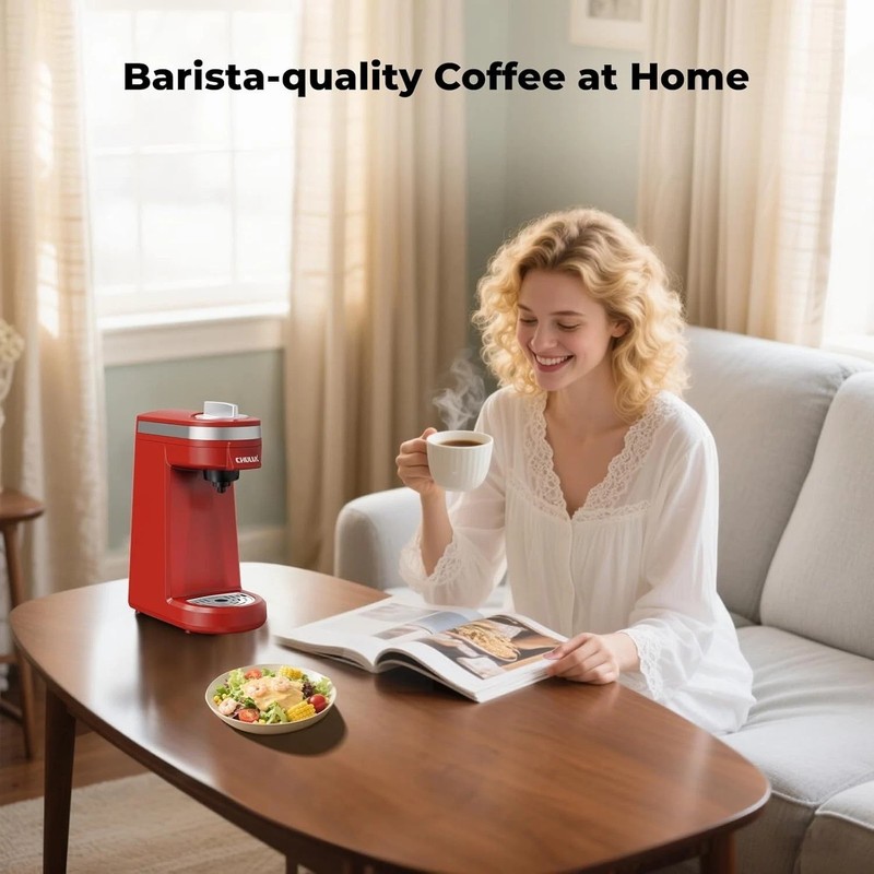 Unique Red Pod Coffee Machine - Fully Automatic for Effortless One-Cup Coffee gallery