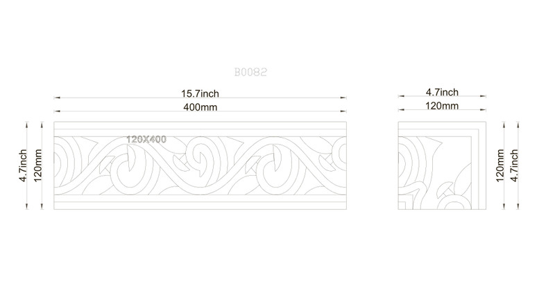 B0082P Marble Mosaic Border Listello Tile Garden Emperador 4.7x15.7 Polished gallery