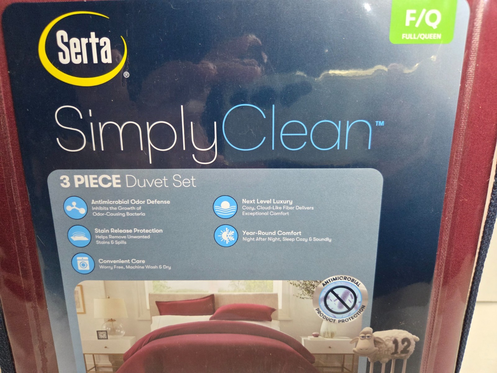 Serta Simply Clean 3 Piece Light Red Maroon Duvet Set Full/Queen gallery