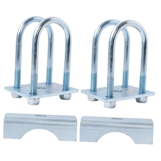 2 Pack U Bolt Mounting & Plate Kit for 6,000 lb / 7,000 lb Trailer Axle (for