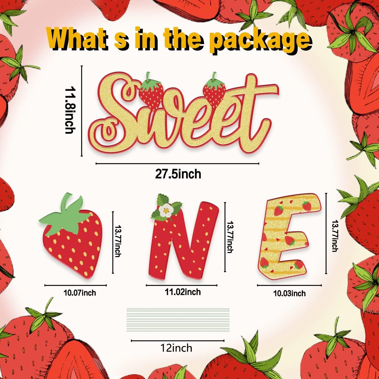 Berry First Birthday Decor, Strawberry Sweet One Birthday Party Yard Signs gallery