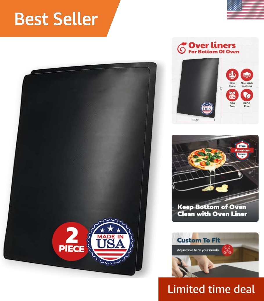 2-Pack Heat Resistant Non-Stick Oven Protector Mats - Easy to Clean & Reusable gallery