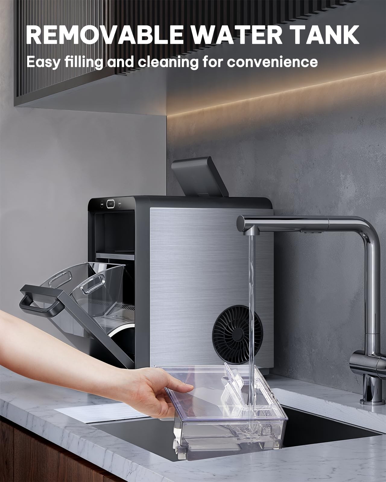 Silonn Nugget Ice Maker Countertop, Crushed Ice Maker & Pebble Ice Produces 44lb gallery