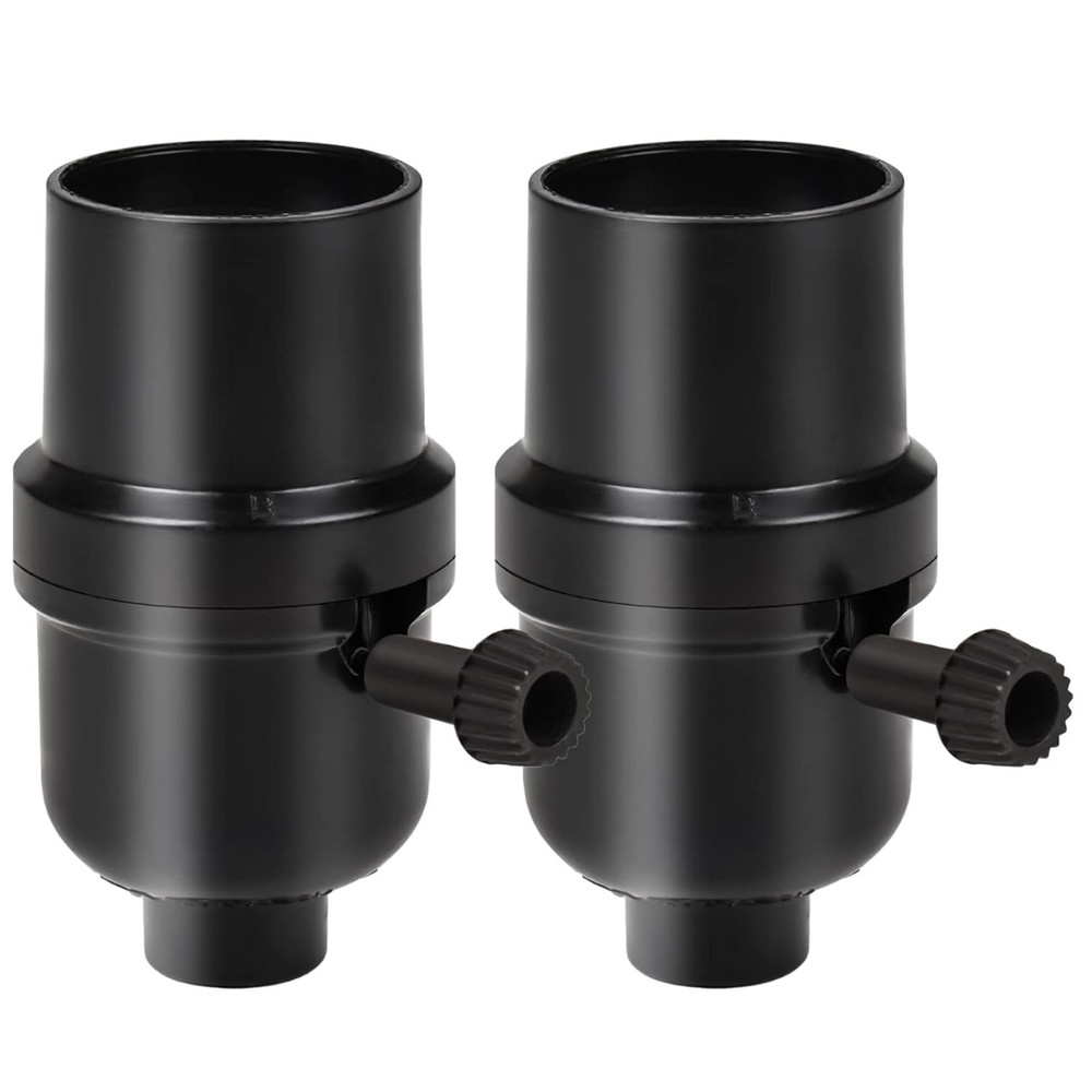 2 Pack 3-Way Lamp Socket Replacement E26 Base – UL Listed Turn Knob Low-Med-High