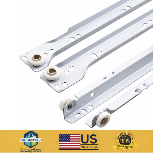 15-3/4" Self Closing Drawer Slides Side Bottom Mount 1 Pair White gallery