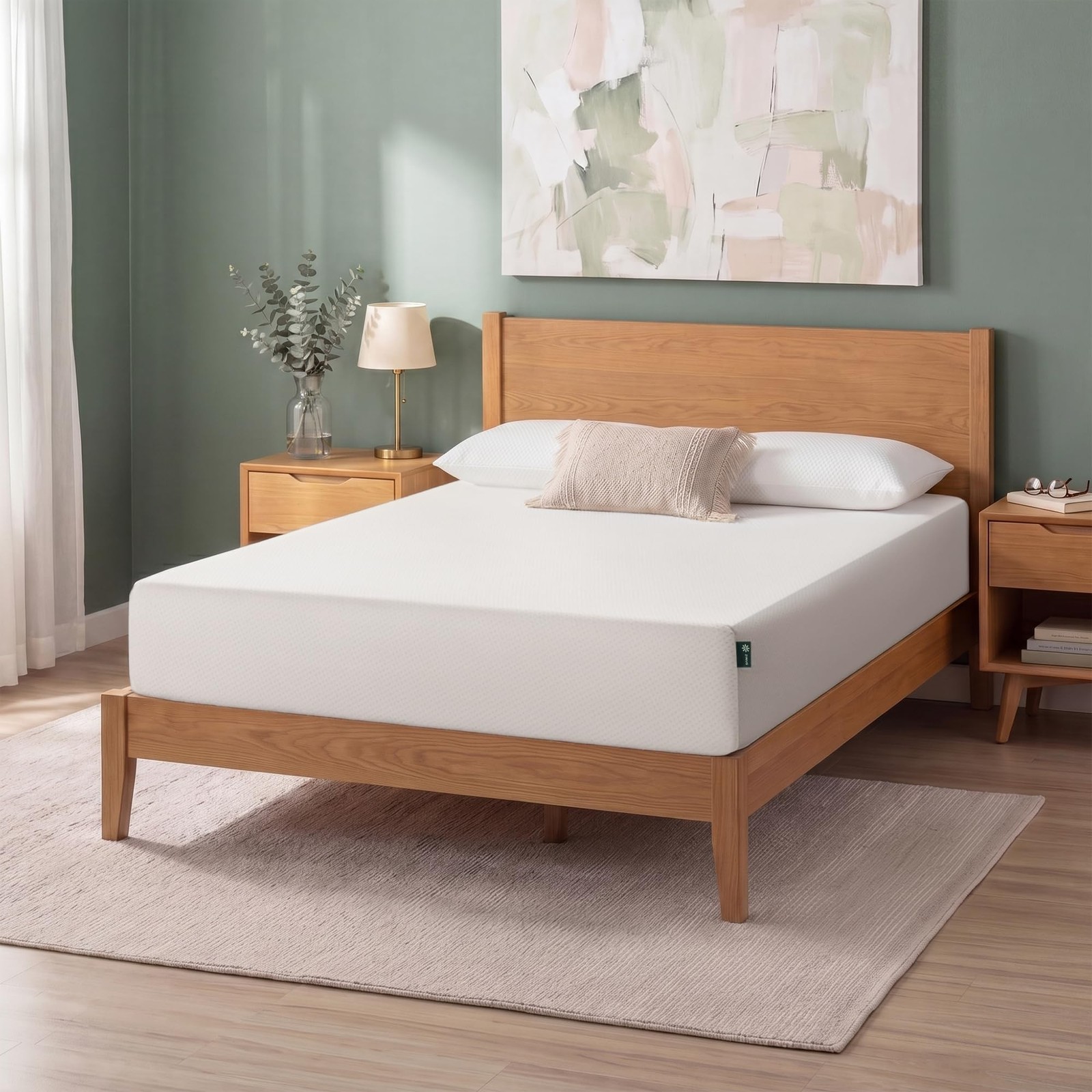 Zinus 12 Inch Full Green Tea Memory Foam Mattress [New Version], Full, White gallery