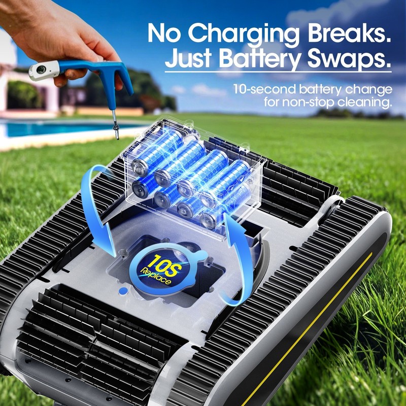 (2026 Upgrade) Seauto Cordless Robotic Pool Cleaner Wall- Waterline Cleaning APP gallery