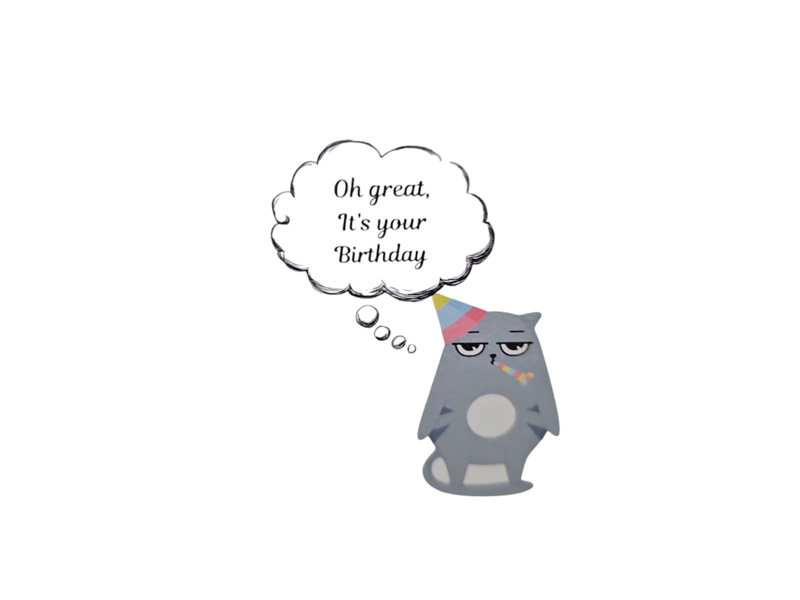 5x7 Inches Happy Birthday Card Grumpy Cat Humor Funny Her Him gallery