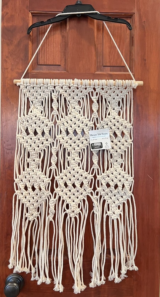 Macrame Woven Wall Hanging Boho Concepts In Time Made in India 19 x 29”