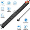 Regleta CRST de 12 tomas con cable de 4,5 m, protector contra sobretensiones de gallery