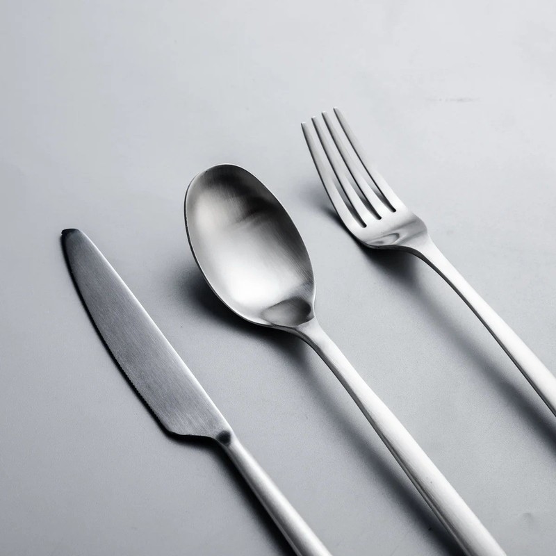 Ava Flatware Matte Silver 18/10 - 4 Person Set (20 Pieces) NEW gallery