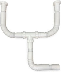 Kitchen Sink Drain Kit, 1-1/2” All-in-One Corrugated Flexible Pipe Set