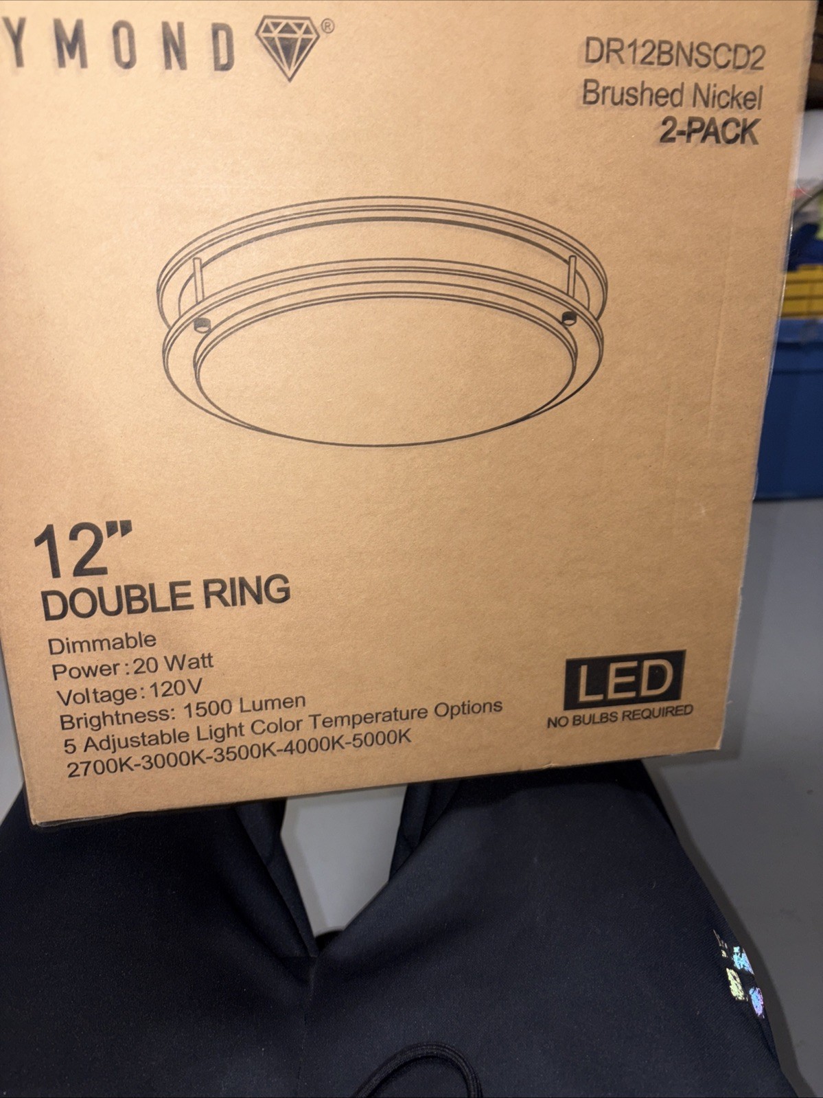 DYMOND DR12BN40DX LED Ceiling Light Fixture Flush Mount 4000K Dimmable Brushed gallery
