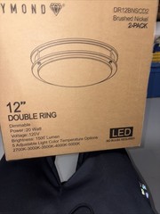 DYMOND DR12BN40DX LED Ceiling Light Fixture Flush Mount 4000K Dimmable Brushed