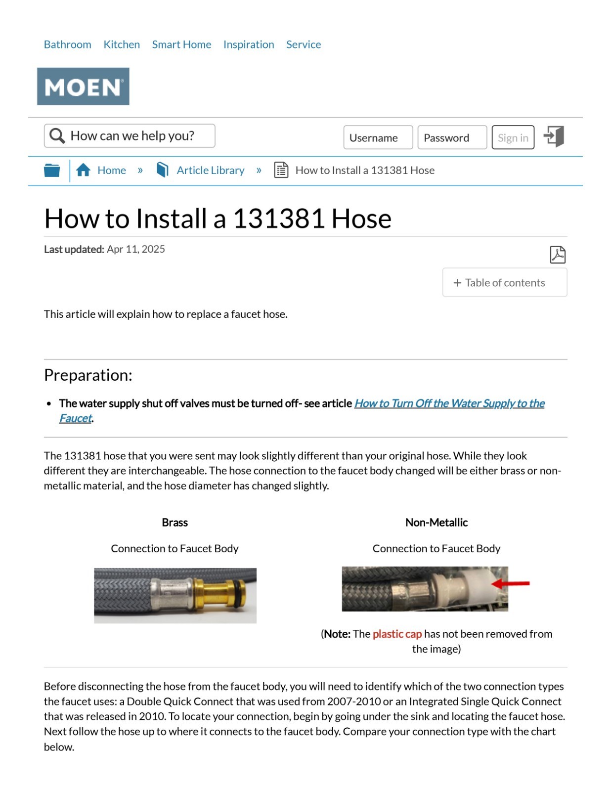 GENUINE MOEN REPLACEMENT 1- HANDLE PULL DOWN QUICK CONNECT HOSE 67 INCH 131381 gallery
