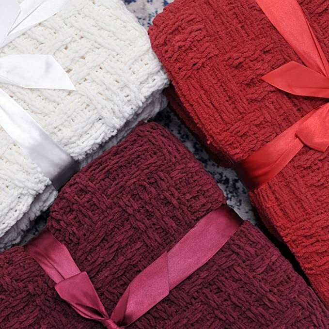 HST Cable Knit Throw Blankets with Tassels Soft Cozy Fluffy Couch Bed Sofa Decor gallery