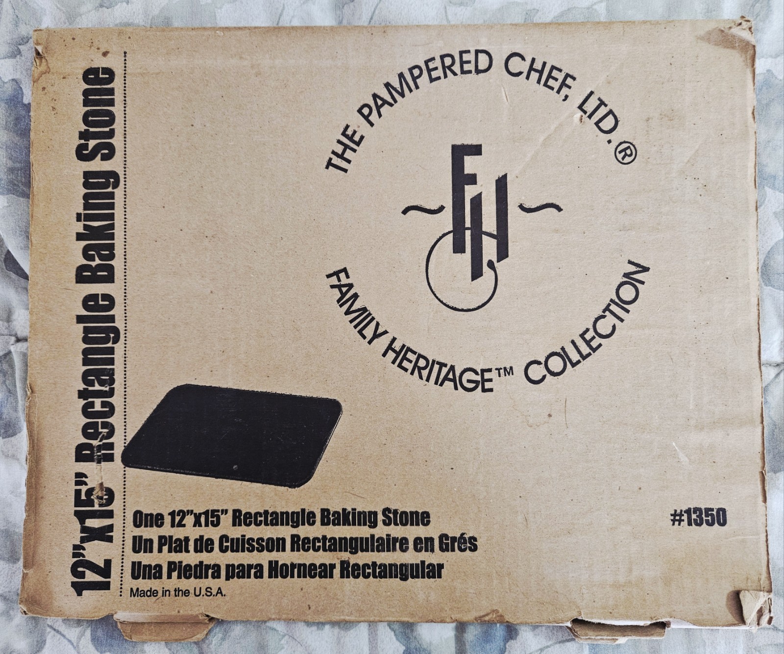 Pampered Chef 12 x 15 Stoneware Rectangular Baking Stone #1350 Pizza Cookie gallery
