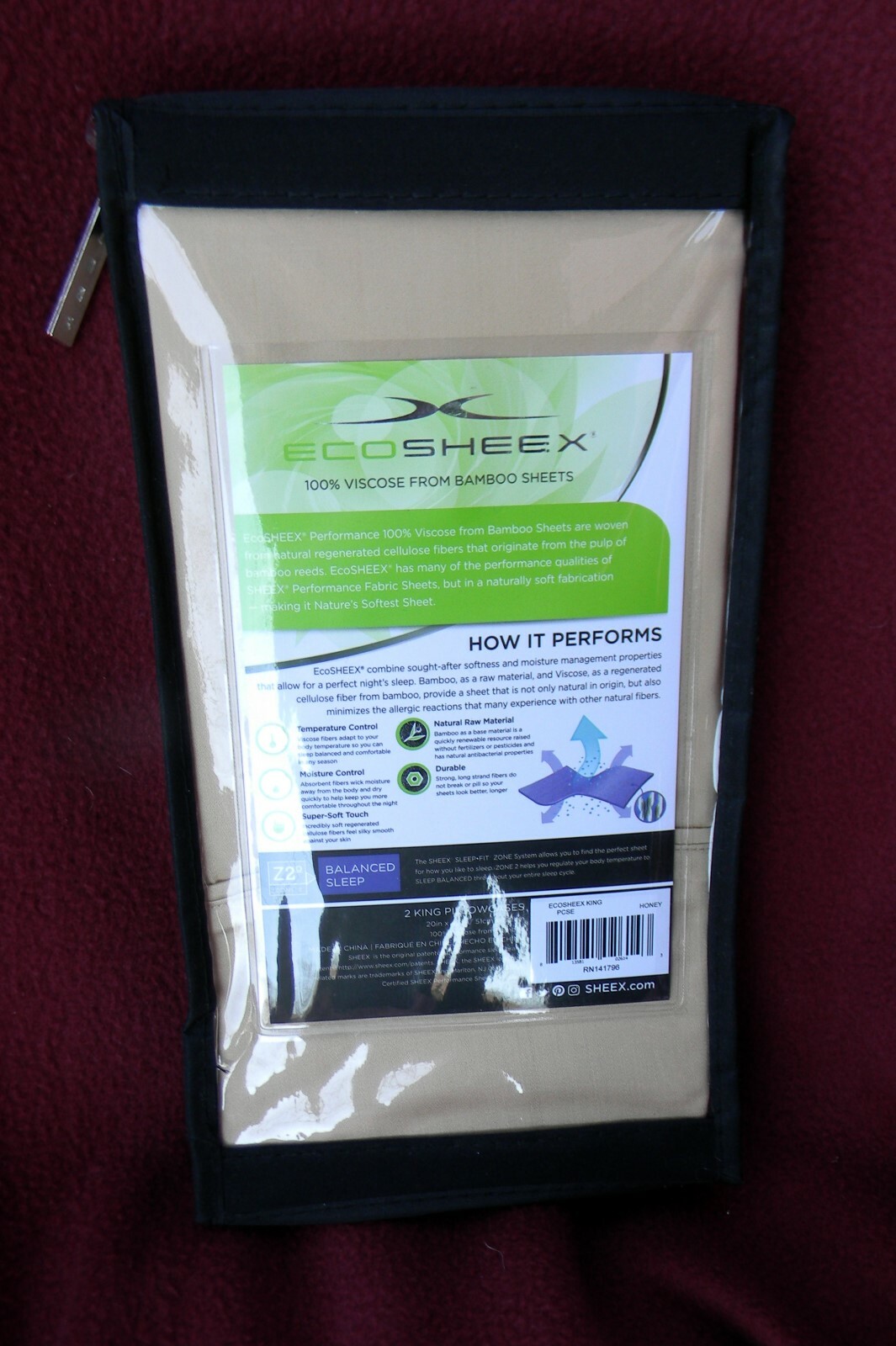 SHEEX ECOSHEET 100% VISCOSE from BAMBOO SHEETS KING 2 Pillowcases Soft HONEY gallery