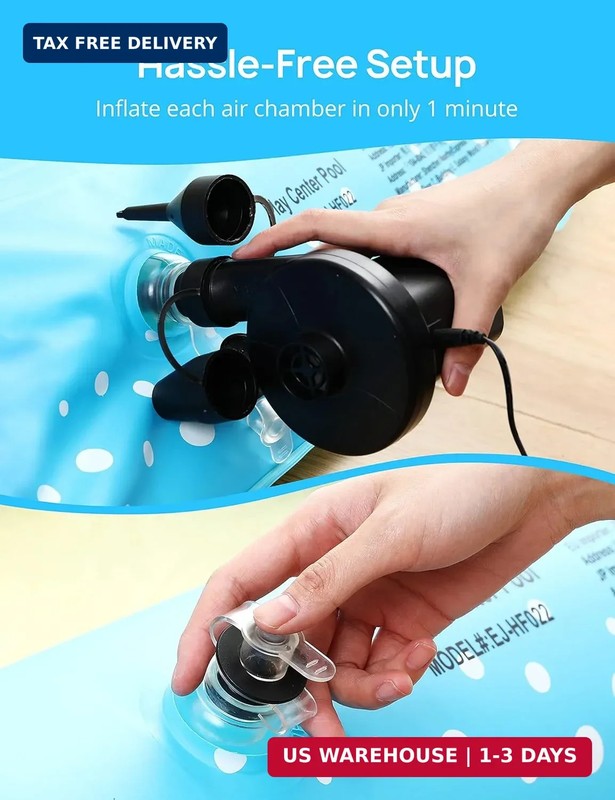 Kiddie Pool with Slide Inflatable Play Center Wading Lounge Kids Pool, Coconut P gallery