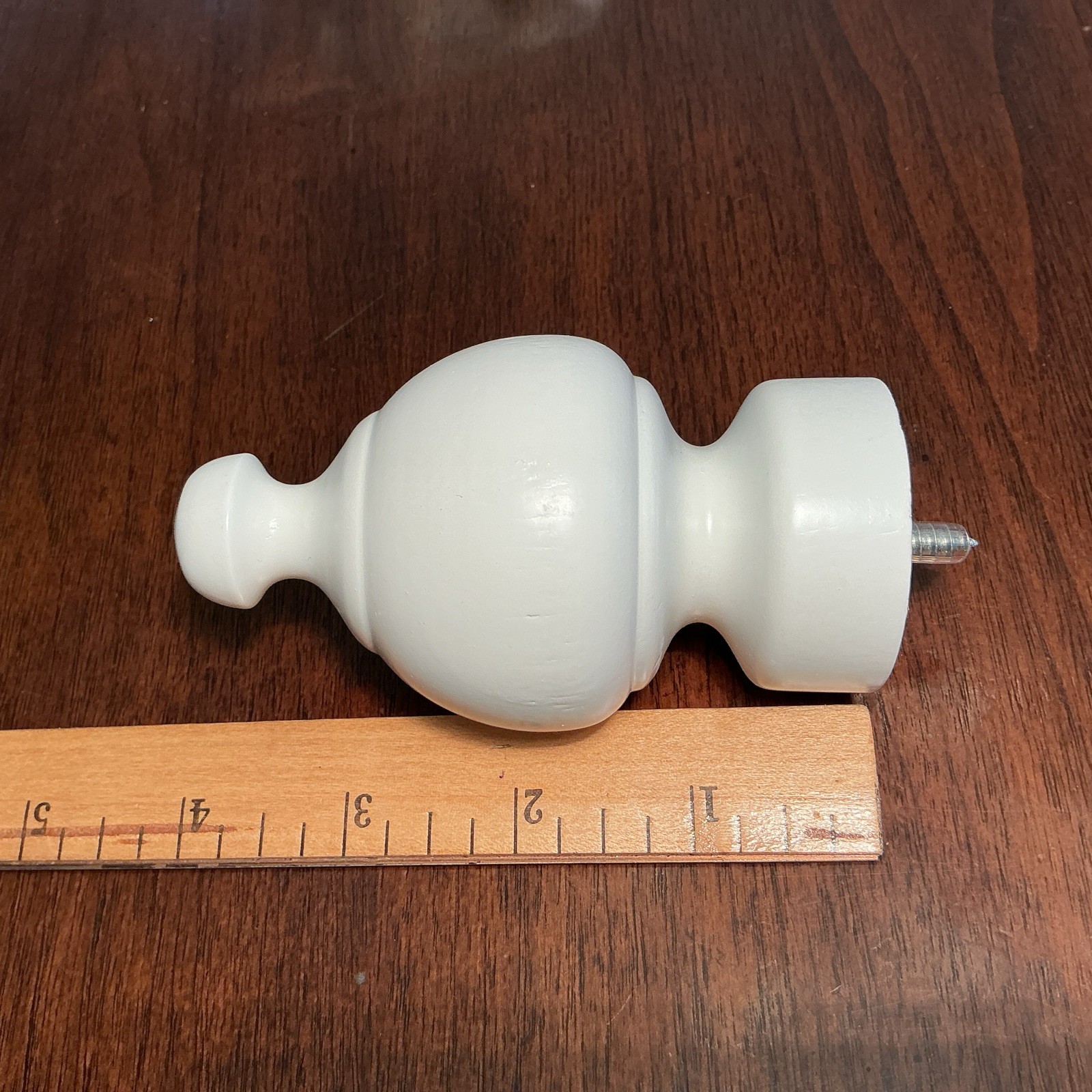 1 Set (2pcs) Kirsch Decorative Finials Fits 1 3/8" Pole Off White 5609E-25 gallery