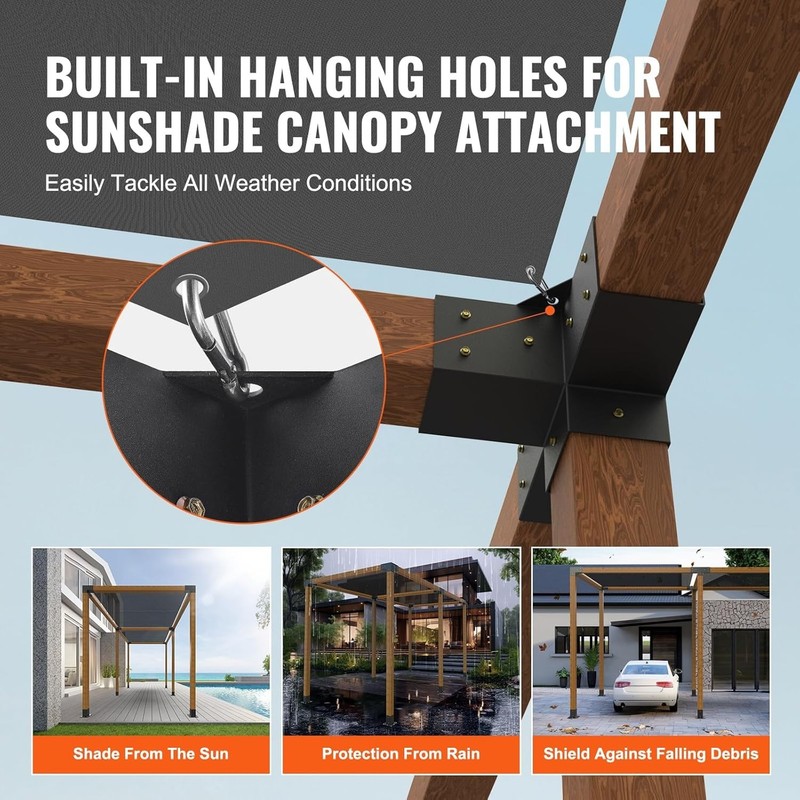 Durable Pergola Bracket Kit 2PC | 4''x4'' & 3.6''x3.6'' | Water Resistant Design gallery
