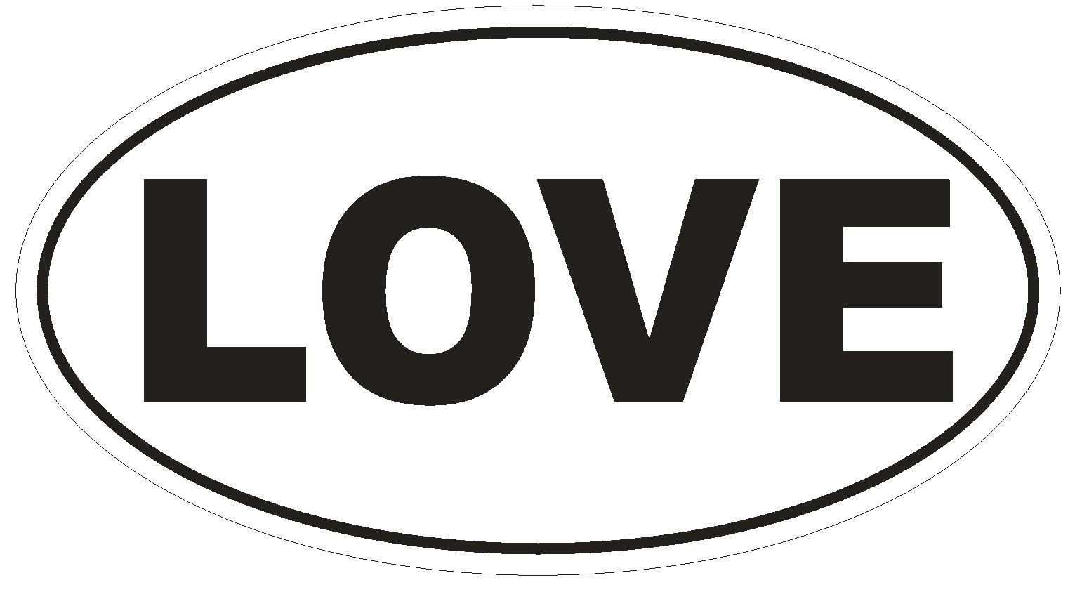 LOVE Oval Bumper Sticker or Helmet Sticker D517 Euro Oval gallery