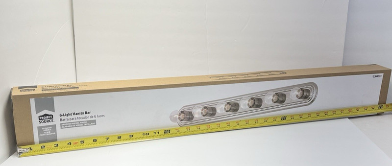 Project Source 36"- 6-Light Vanity Bar Brushed Nickel Finish Traditional New. gallery