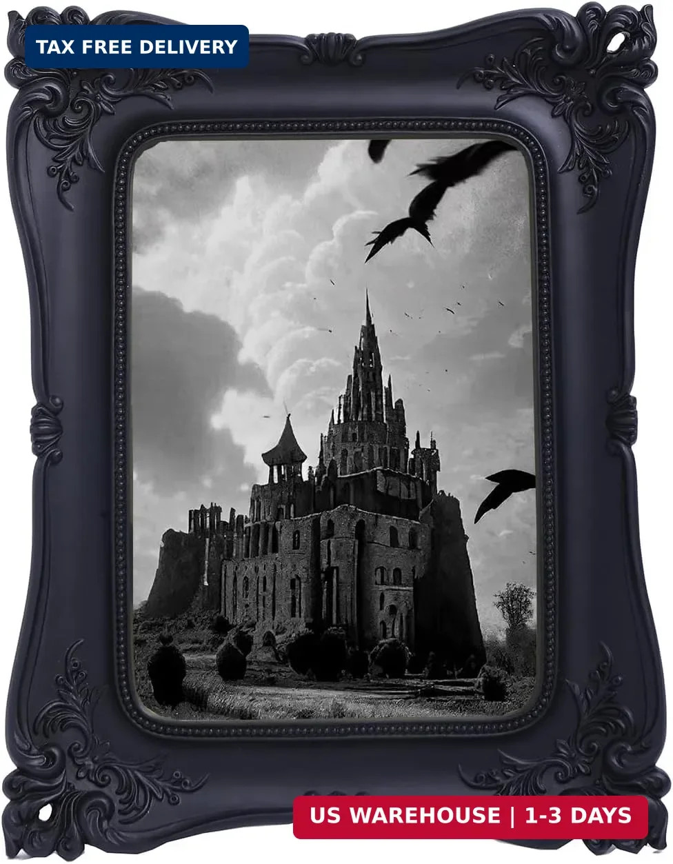 SIKOO Gothic Picture Frame 5x7 Black Vintage Picture Frames Tabletop and Wall Mo gallery