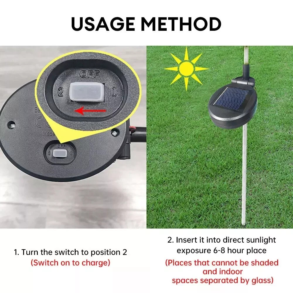 Solar Power Flower Lights 42LED Outdoor Garden Landscape Yard Stake Lamp Decor gallery