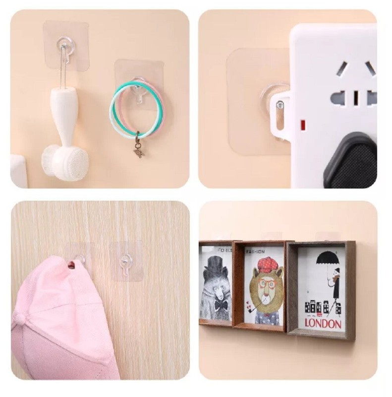 30PCS Self Adhesive Wall Hooks Seamless Punch Free Nail Screw Stickers Hanging gallery