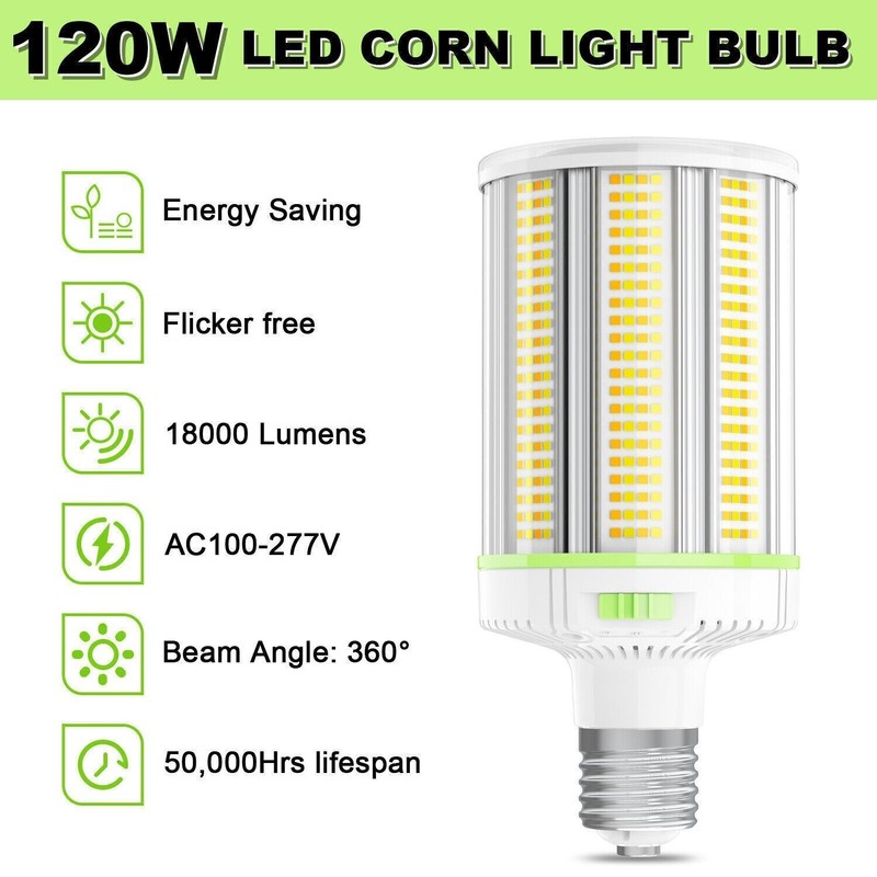 120W Led Corn light bulb, 18000Lm E39 Mogul Base Warehouse Garage Area Lighting gallery